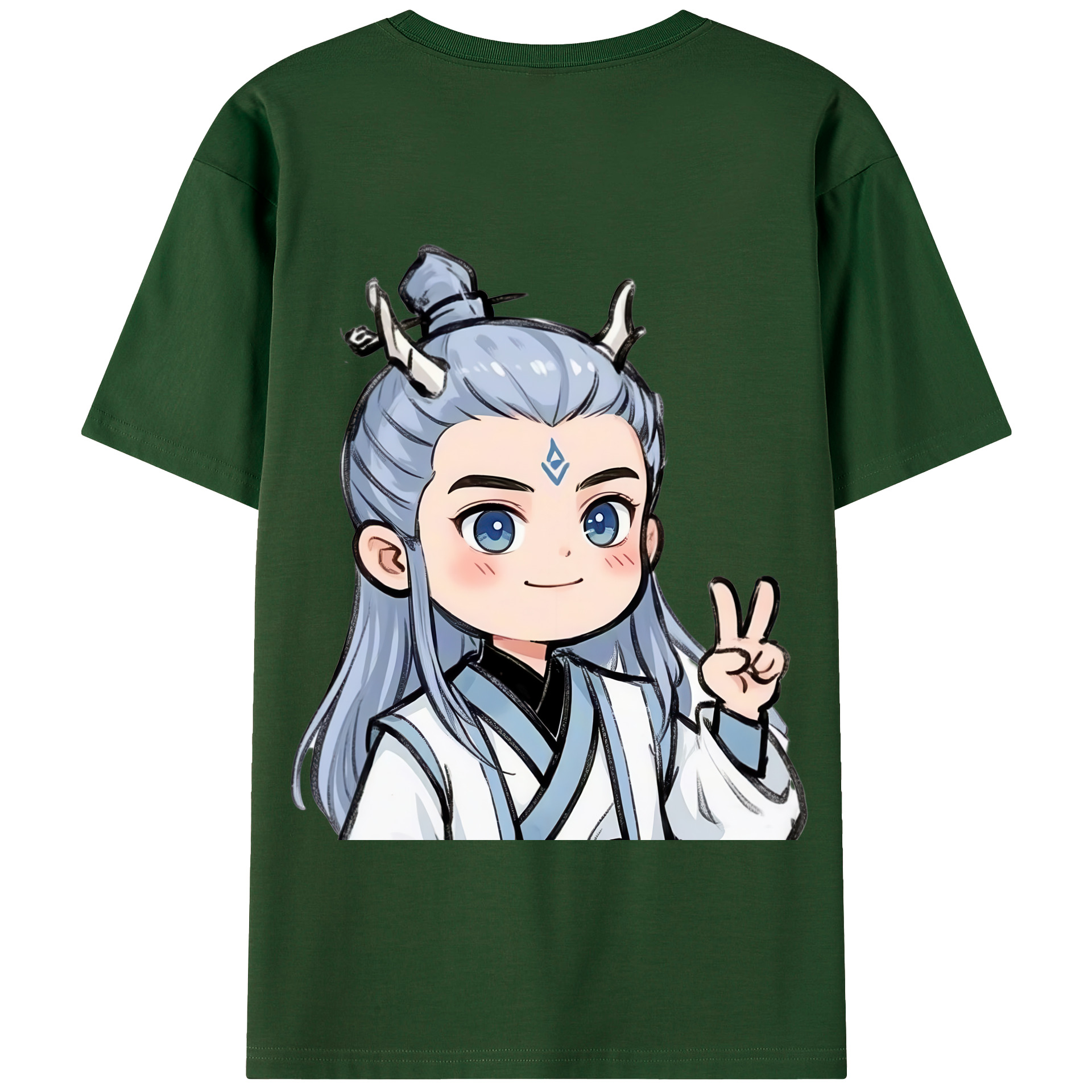 （画像用） Ne Zha 2 ナタ 魔童の大暴れ 綿100％半袖Tシャツ（背面プリント）